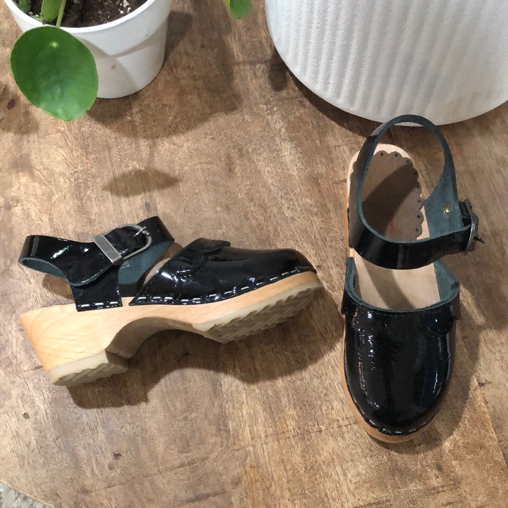 Hanna Andersson girls clogs Maryjane’s black size 27 9.5 10